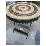FOLDING RATTAN TOP BISTRO TABLE
