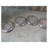 4-- GLASS COASTERS W/ STERLING SILVER RIMS