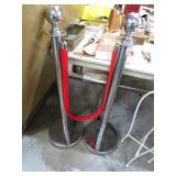 CROWD CONTROL STANCHIONS W/ VELVET ROPE