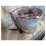 GALVANIZED MOP BUCKET -- WRINGER