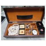 DRESSER BOX & MISC COSTUME JEWELRY