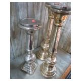 MERCURY GLASS CANDLE STANDS