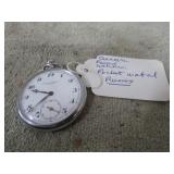 RECORD WATCH Co. POCKET WATCH -- RUNS