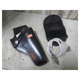 POLICE REVOLVER HOLSTER & HANDCUFFS