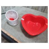 CANDLE HOLDER & HEART BOWL