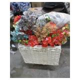 LAUNDRY BASKET & ARTIFICIAL FLOWERS