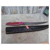 DAMASCUS BLADE KNIFE W/ SHEATH