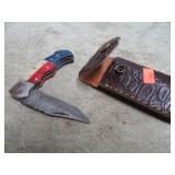 DAMASCUS KNIFE W/ SHEATH