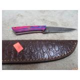 DAMASCUS BLADE KNIFE W/ SHEATH