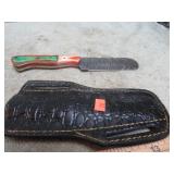DAMASCUS BLADE KNIFE W/ SHEATH