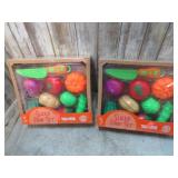 2-- (NIB) 10pc TOY SLICED FOOD SETS