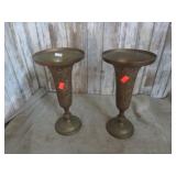 PAIR-- BRASS VASES