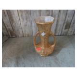 HAND DECORATED GOLD POTTERY VASE