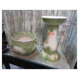 CERAMIC PLANTER & STAND