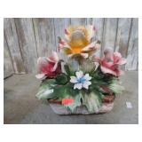 CAPODIMONTE ROSE FLOWERS -- SOME CHIPS
