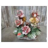CAPODIMONTE ROSE FLOWERS -- SOME CHIPS