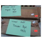 LIONEL #238E & 263T EMPTY  BOXES