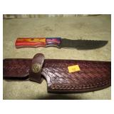 DAMASCUS BLADE KNIFE W/ SHEATH