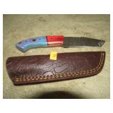 DAMASCUS BLADE KNIFE W/ SHEATH