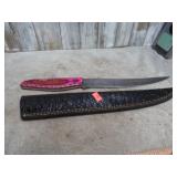 DAMASCUS BLADE KNIFE W/ SHEATH
