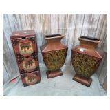 TRINKET CABINET & VASES