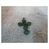 STERLING SILVER & STONE CROSS