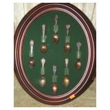 8-- STERLING SILVER SPOONS ON DISPLAY