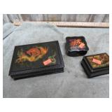 RUSSIAN LAQUED TRINKET BOXES
