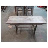 RUSTIC METAL & WOOD BENCH