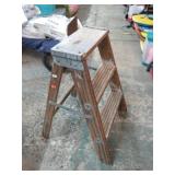 2 foot-- FOLDING WOODEN STEP LADDER