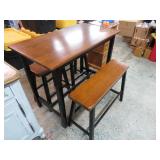 BAR HEIGHT DINING TABLE & BENCHES