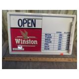 NEW -- WINSTON CIGARETTES STORE OPEN / CLOSE SIGN