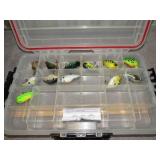 PLANO BOX & 13 CRANK BAIT FISHING LURES