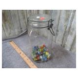 1/2 gal BAILTOP JAR W/ MARBLES