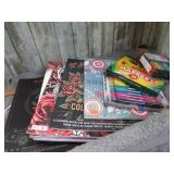 COLORING BOOKS W/ PENCILS, PENS & CRAYONS