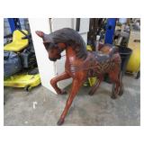 CARVED WOODEN HORSE STATUE -- 46 1/2" TALL