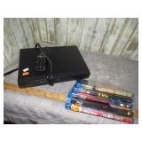BLURAY PLAYER & 5 MOVIE DISCS