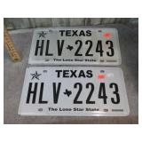 PAIR-- TEXAS LICENSE PLATES