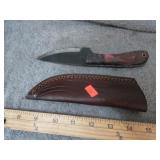 CUSTOM KNIFE W/ LEATHER SHEATH