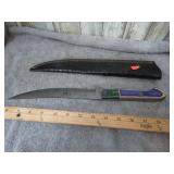 CUSTOM KNIFE W/ LEATHER SHEATH
