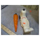 GLASS CARROT & SNOOPY SOAP DISH