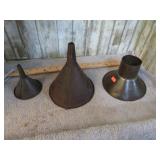 ANTIQUE TIN FUNNELS