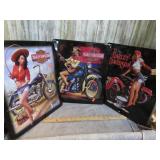 3-- METAL HARLEY DAVIDSON SIGNS