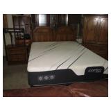QUEEN BED W/ COMFORT MATRESS, CHEST & NIGHTSTAND