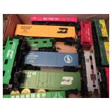 "H O" MODEL TRAIN ENGINE & CARS