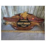 WOODEN HARLEY DAVIDSON WALL PLAQUE