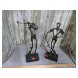 PAIR-- GOLFER STATUES