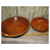 2-- WOODEN SALAD / FRUIT BOWLS