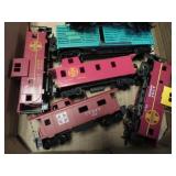 "H O" MODEL TRAIN ENGINE & CARS