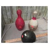 DUCK PIN BOWLING PINS & BALL